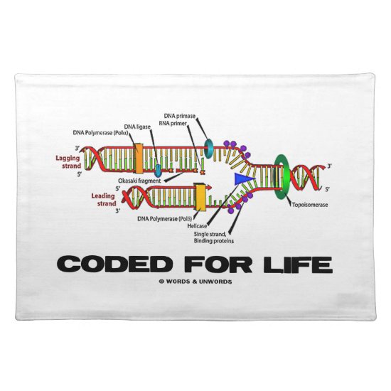 Coded For Life DNA Replication Molecular Biology Placemat