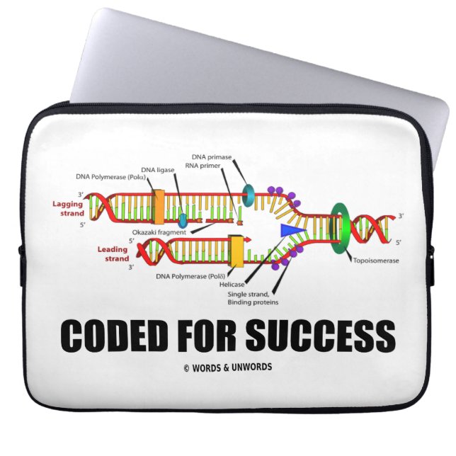 Coded For Success (DNA Replication) Laptop Sleeve (Front)