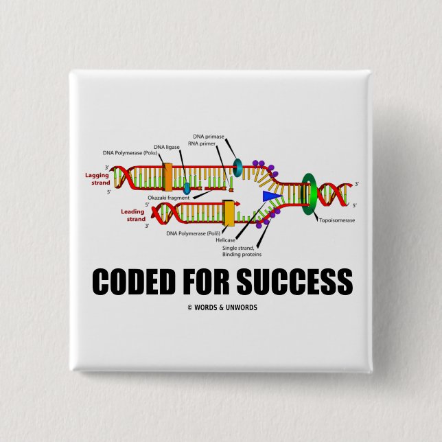 Coded For Success (DNA Replication) Pinback Button (Front)