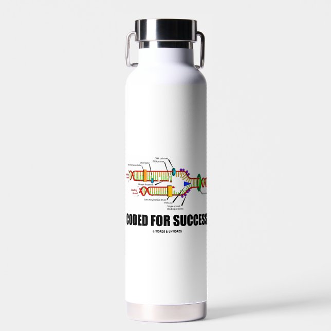 Coded For Success DNA Replication Water Bottle (Front)