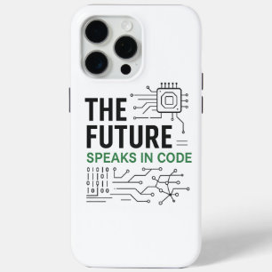 Coded Future Tech: Abstract Algorithmic Footprint iPhone 15 Pro Max Case