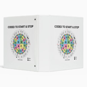 Coded To Start And Stop Codon Wheel Biology Humor 3 Ring Binder