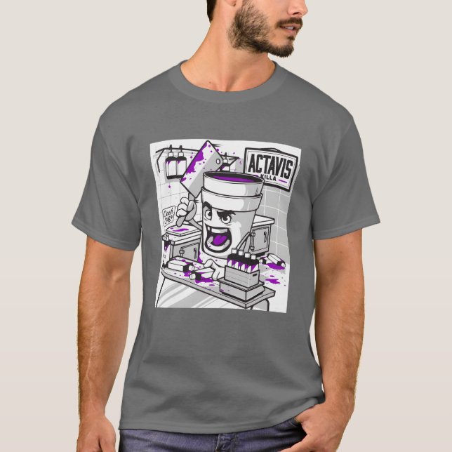 Codeine Lean Cough Syrup Double Cup Sizzurp Drank  T-Shirt (Front)