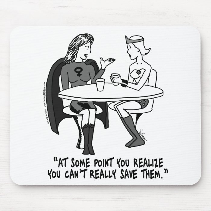 Codependent Superheroines Mousepad