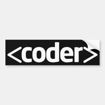 Coder Black Background Bumper Sticker by MalaysiaGiftsShop at Zazzle