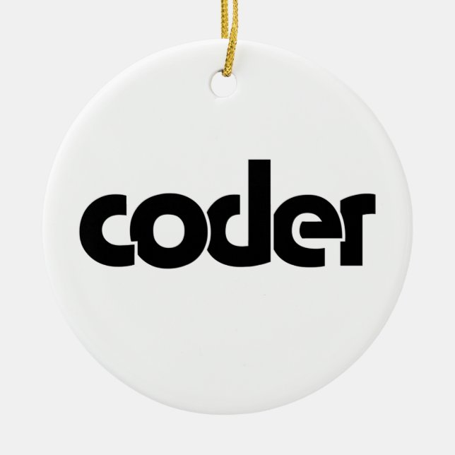 Coder Ceramic Ornament (Front)