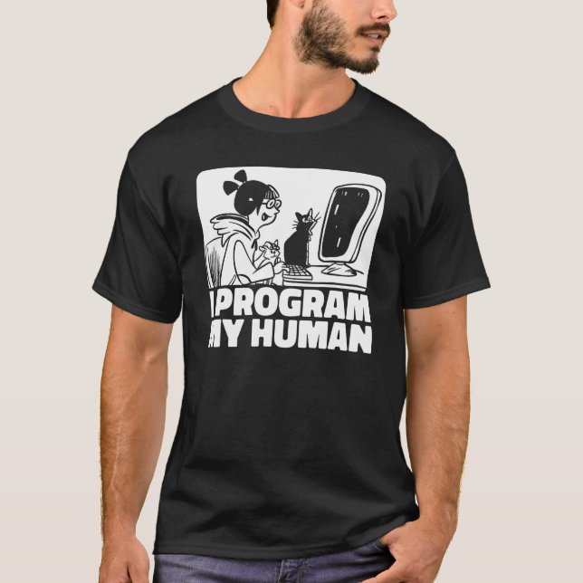 Coder Feline Developer Software Engineer  Cat Prog T-Shirt (Front)