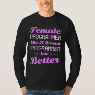 Coder Female Developer Coding Software Engineer Pr T-Shirt