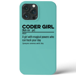 Coder Girl Definition Noun Software Developer iPhone 13 Pro Max Case