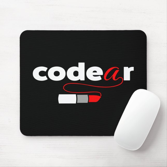 Coder - girl mouse pad (With Mouse)