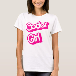 Coder Girl Pink Computer Geek Programmer T-Shirt