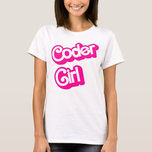 Coder Girl Pink Computer Geek Programmer T_Shirt