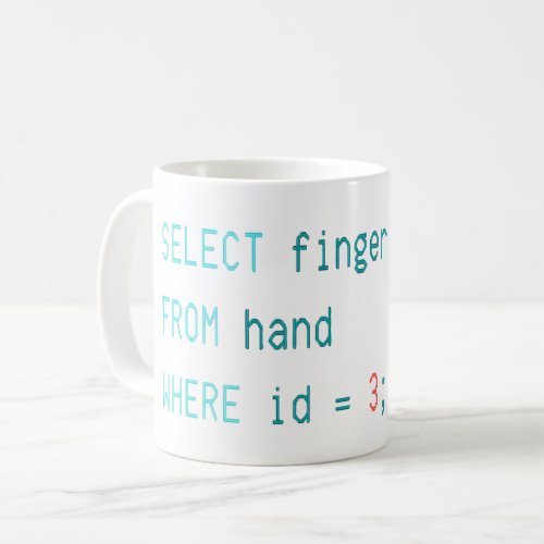 CODER MIDDLE FINGER _ SELECT FINGER FROM HAND COFFEE MUG
