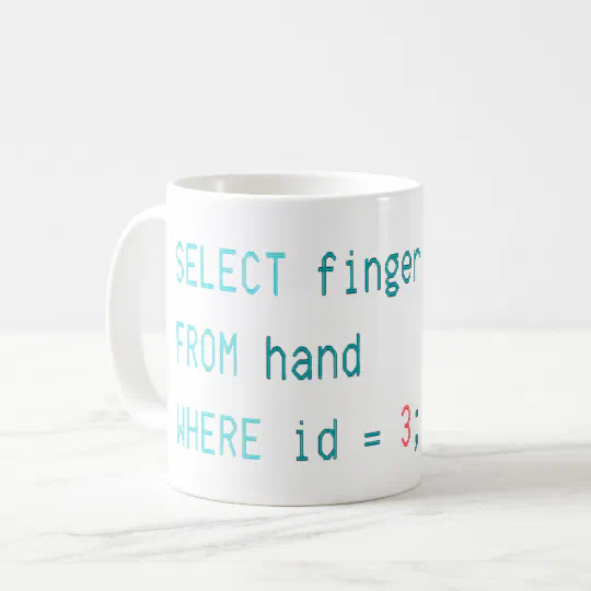 CODER MIDDLE FINGER - SELECT FINGER FROM HAND COFFEE MUG