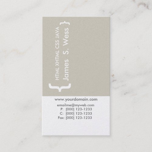 Modern CSS HTML Computer Programer Business Card