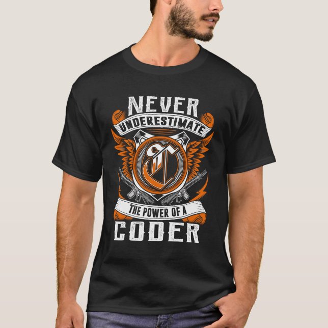 CODER - Never Underestimate Personalized T-Shirt (Front)