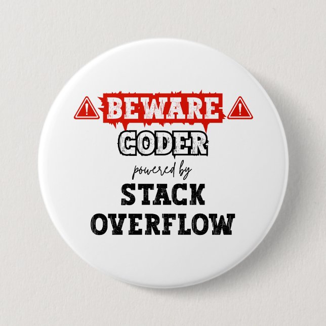 Coder Powered By Stack Overflow | Programming Button (Front)