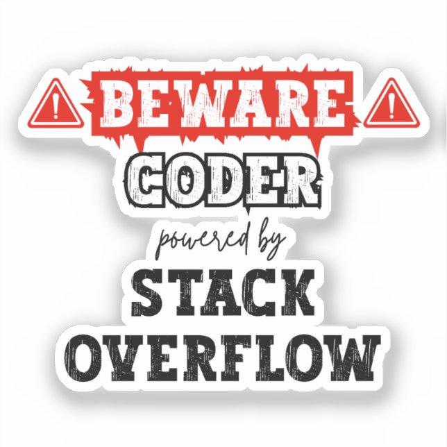 Coder Powered By Stack Overflow | Programming Sticker (Front)