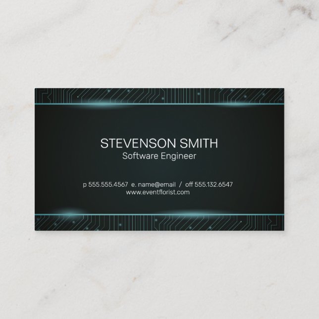 Coder | Programmer | Circuit Board Business Card (Back)