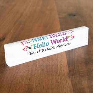 Coder Programmer Name Plate Template