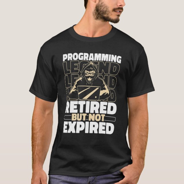 Coder Retired Coding Developer Software Engineer P T-Shirt (Front)