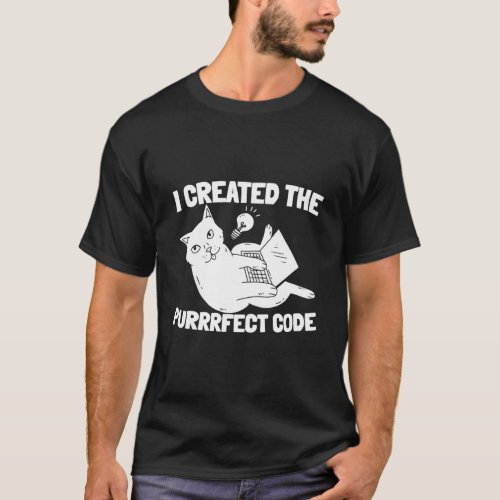 Coder Software Engineer Coding Programming Cat Pro T_Shirt