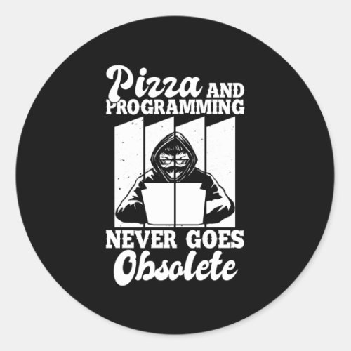 Coder Software Engineer Coding Programming Pizza P Classic Round Sticker