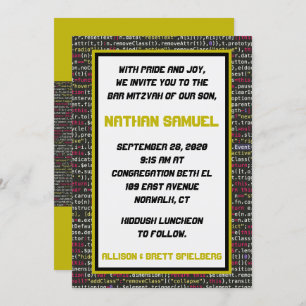 Coder's Party Bar Mitzvah Invitation
