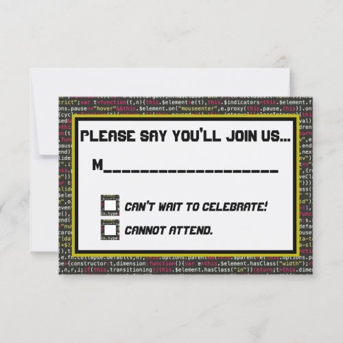 Coders Party RSVP Card