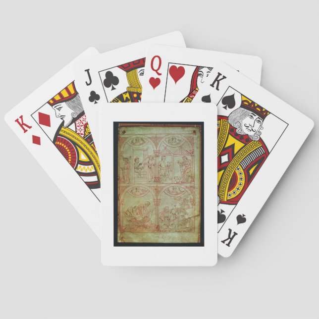 Codex 507 fol.2r Weaver, Shoemaker, Fishermen and Poker Cards (Back)