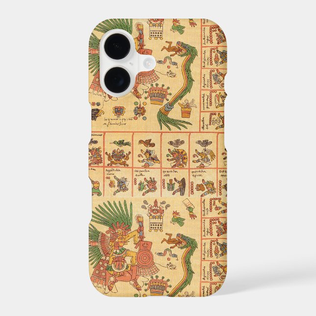 Codex Borbonicus Aztec Text Iphone Case (Back)