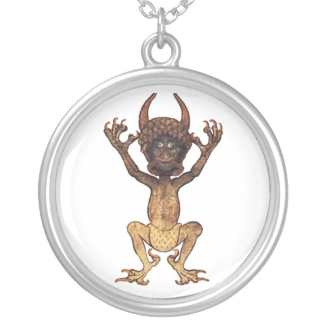 Codex Gigas Silver Plated Necklace (Front)