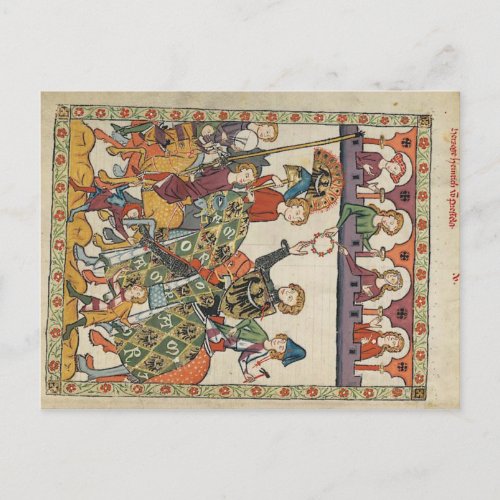 Codex manesse _ Herzog Heinrich von Breslau Postka Postcard