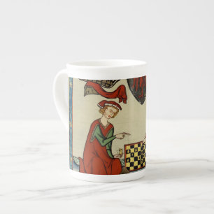 Codex Manesse Medieval Chess Players Bone Chin Mug