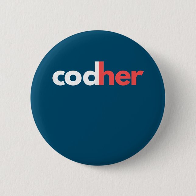 Codher Girl Programmer Women Stem Engineer Lovers Button (Front)