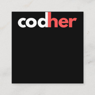 Codher Girl Programmer Women Stem Engineer Lovers Square Business Card