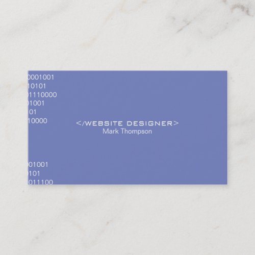 Coding Blue Purple Background Business Card