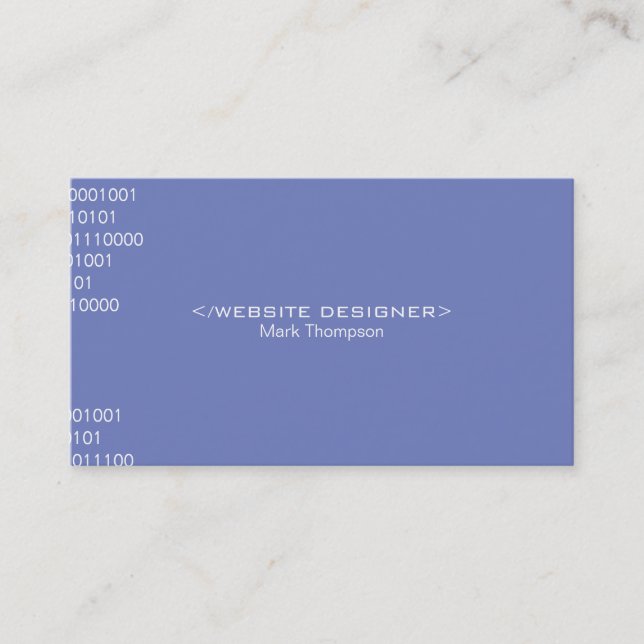 Coding Blue Purple Background Business Card (Front)