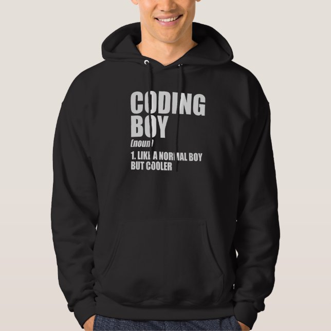 Coding Boy Definition Noun Software Developer Prog Hoodie (Front)