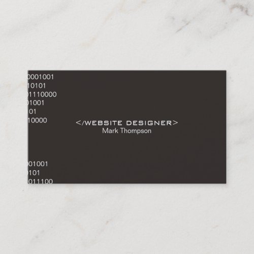 Coding Brown Background Business Card
