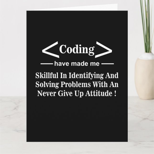 Coding Coder Programmer Coding Greeting Card (Front)