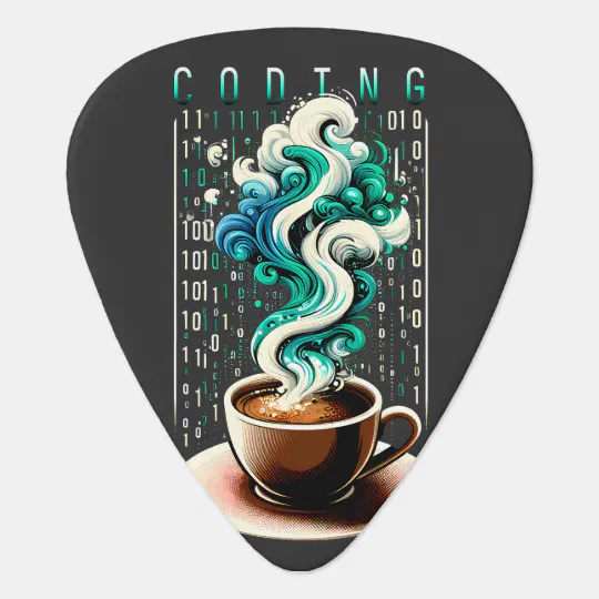 Coding &amp; Coffee: Tech Enthusiast's Dream Art Guitar Pick