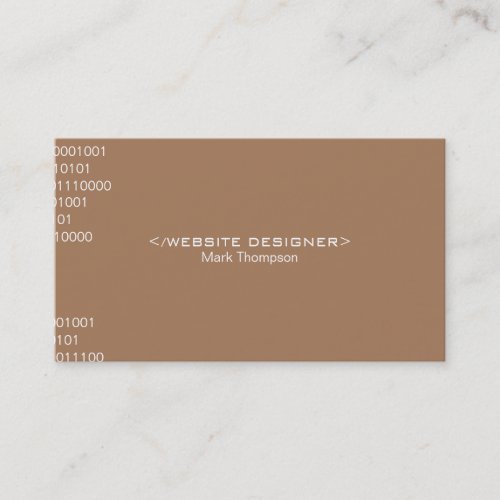 Coding french beige business card