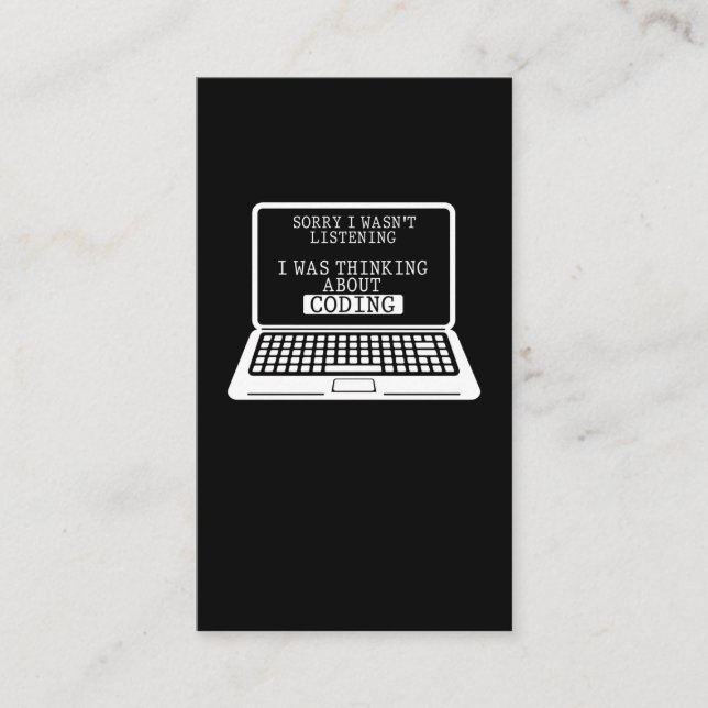 Coding Fun Computer Engineer Funny Programmer Business Card (Front)