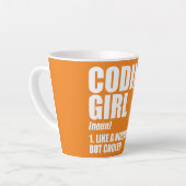 Coding Girl Definition Noun Software Developer Latte Mug (Left Angle)