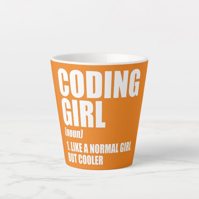 Coding Girl Definition Noun Software Developer Latte Mug (Front)