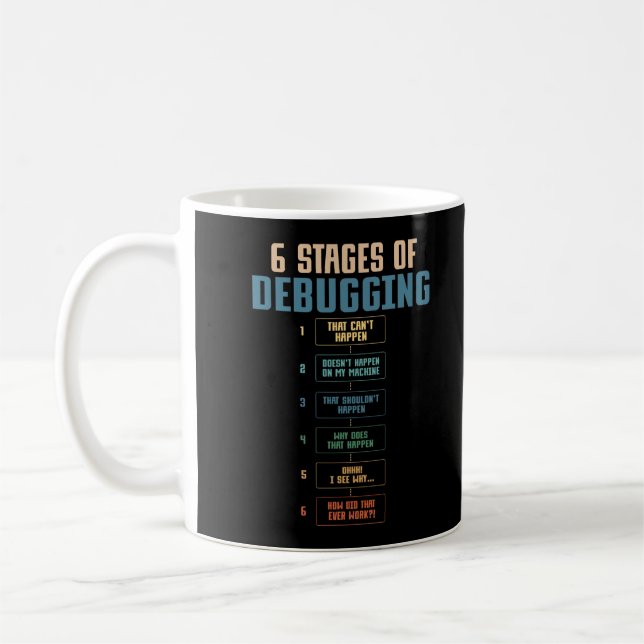 Coding Humor Debugging Programming Bug Coder Coffee Mug (Left)