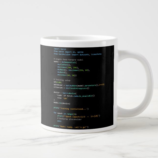 Coding Humor - Developer Logic and Tech Life Giant Coffee Mug (Right)