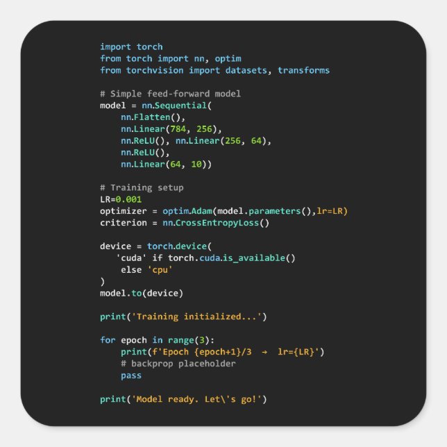 Coding Humor - Developer Logic and Tech Life Square Sticker (Front)