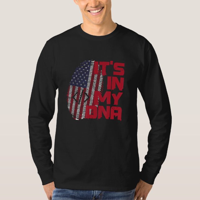 Coding In Dna Fingerprint American Patriot 4th of  T-Shirt (Front)